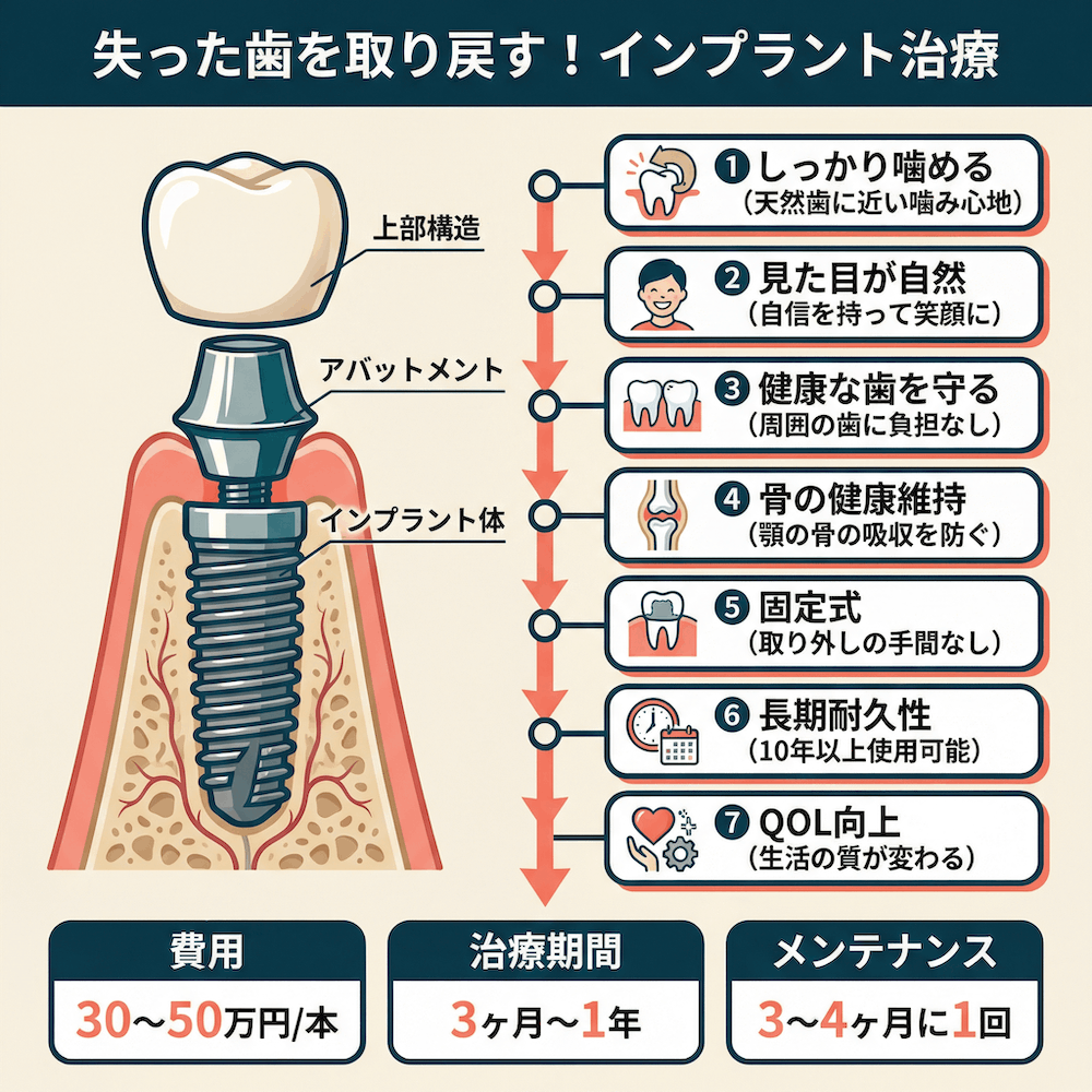 失った歯を取り戻す！インプラント治療