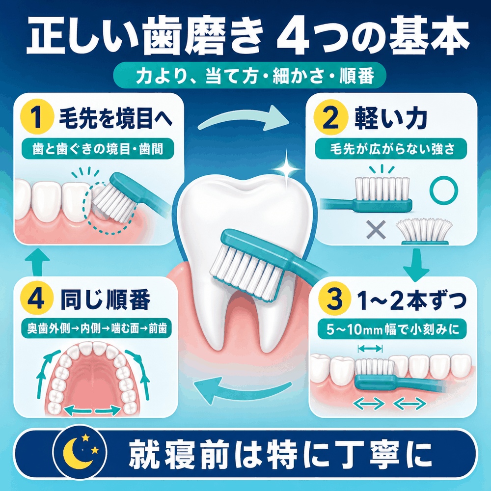 正しい歯磨き 4つの基本
