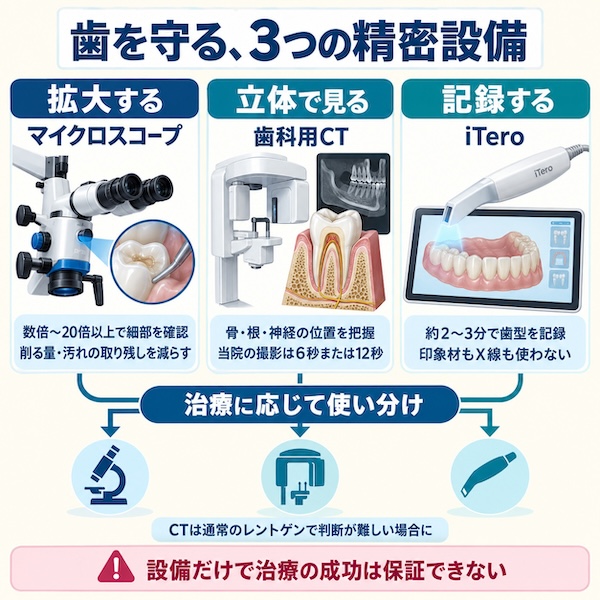 歯を守る、3つの精密設備