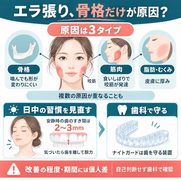 エラ張り、骨格だけが原因?